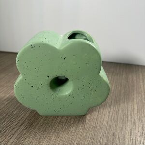 Green Flower-Shaped Ceramic Vase